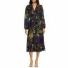 Best reviews of 😍 Alex Marie Hayden Floral Print Tie Waist V-Neck Long Blouson Sleeve A-Line Chiffon Midi 👗 Dress Navy Multi 🥰
