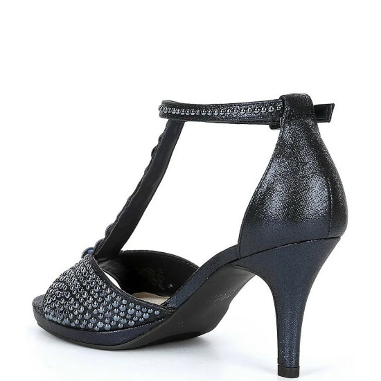Coupon 👍 Alex Marie Leneta Pearl Embellished T-Strap 🩴 Sandals Black 🤩 - Image 3