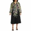 Best reviews of 🥰 Alex Marie Plus Size Serena Chiffon Floral Print Long Sleeve V-Neck Tie Waist Midi 👗 Dress Green Floral Multi 😉