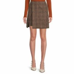 Hot Sale ⌛ Alex Marie Doinne Wool Blend Plaid Print 👗 Skirt Mal Plaid 🎉
