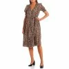 Wholesale ⭐ Alex Marie Ashlyn Cheetah Short Sleeve V-Neck Wrap 👗 Dress 🛒