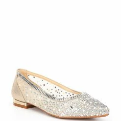 New ✔️ Alex Marie Luciela Rhinestone & Pearl Embellished Flats Silver 🤩