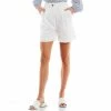 Cheap ✨ Alex Marie Reina Stretch Linen Mid Rise Pleat Front Shorts White ⭐