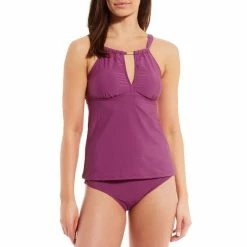 Flash Sale ⌛ Alex Marie Solid High Neck Tankini Swim Top Grapevine 🔥 -Alex Marie shop unnamed file 1257
