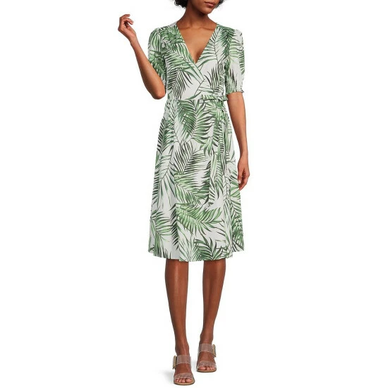 Best reviews of ✨ Alex Marie Ashlyn Palm Print Short Puff Sleeve V-Neck Wrap 👗 Dress ⭐ 1 Best reviews of ✨ Alex Marie Ashlyn Palm Print Short Puff Sleeve V-Neck Wrap 👗 Dress ⭐
