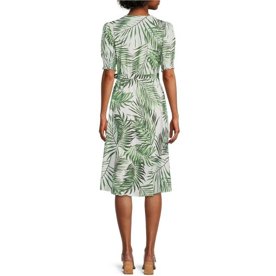 Best reviews of ✨ Alex Marie Ashlyn Palm Print Short Puff Sleeve V-Neck Wrap 👗 Dress ⭐ 2 Best reviews of ✨ Alex Marie Ashlyn Palm Print Short Puff Sleeve V-Neck Wrap 👗 Dress ⭐ - Image 2