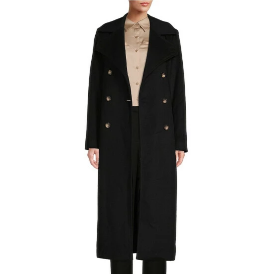 Top 10 ✔️ Alex Marie Stella Double Breasted Long Sleeve Button Front Trench 🧥 Coat Dark Camel ❤️