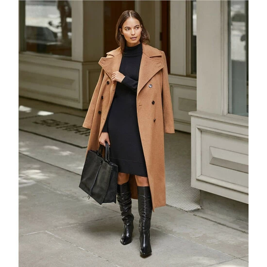 Top 10 ✔️ Alex Marie Stella Double Breasted Long Sleeve Button Front Trench 🧥 Coat Dark Camel ❤️ - Image 8
