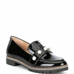 Wholesale โ Alex Marie Garnella Patent Pearl Detail Lug Sole Loafers Black ๐ฅฐ
