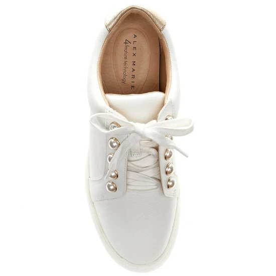 Outlet ๐ Alex Marie Wrenna Pearl Embellished Leather Platform ๐ Sneakers White/soft Gold ๐ 5 Outlet ๐ Alex Marie Wrenna Pearl Embellished Leather Platform ๐ Sneakers White/soft Gold ๐ - Image 5