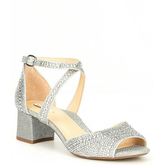 Top 10 ✨ Alex Marie Seyland Rhinestone Cross Strap Ankle Strap Block Heel 🩴 Sandals Silver ✨ 1 Top 10 ✨ Alex Marie Seyland Rhinestone Cross Strap Ankle Strap Block Heel 🩴 Sandals Silver ✨