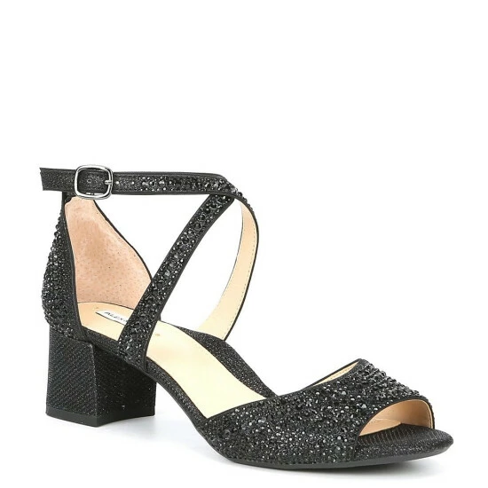Top 10 ✨ Alex Marie Seyland Rhinestone Cross Strap Ankle Strap Block Heel 🩴 Sandals Silver ✨ 6 Top 10 ✨ Alex Marie Seyland Rhinestone Cross Strap Ankle Strap Block Heel 🩴 Sandals Silver ✨ - Image 6