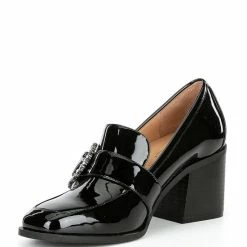 Coupon ⌛ Alex Marie Feller Patent Jewel Buckle Square Toe Loafer Pumps Black 🧨 -Alex Marie shop unnamed file 340