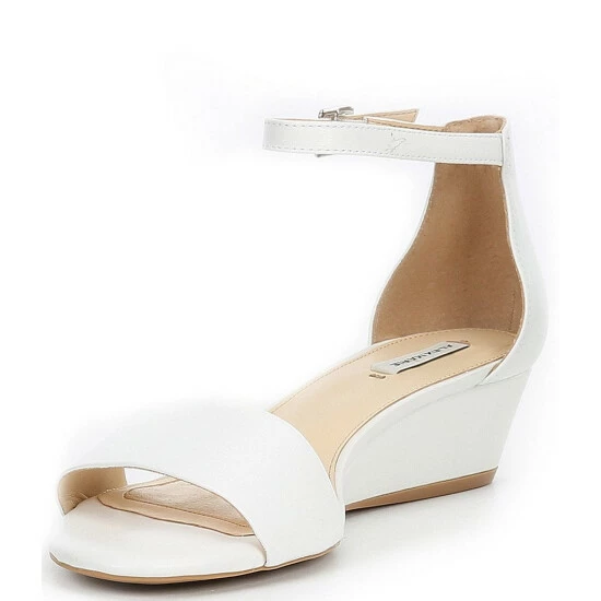 Budget ๐ Alex Marie MairiTwo Leather Ankle Strap Wedge ๐ฉด Sandals Seaport Navy ๐ - Image 4