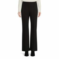 Hot Sale ⌛ Alex Marie Mia Straight Leg Flat Front Ponte Pants Black 🎁