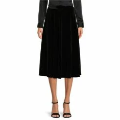 Best Pirce 🔔 Alex Marie Clarissa Stretch Velvet 👗 Skirt Black 🔔