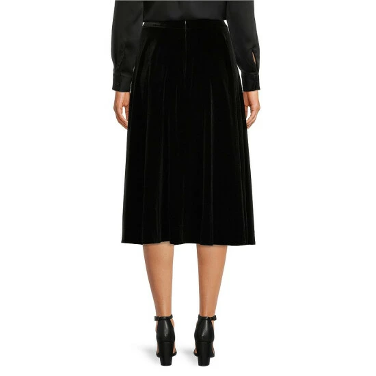 Best Pirce 🔔 Alex Marie Clarissa Stretch Velvet 👗 Skirt Black 🔔 2 Best Pirce 🔔 Alex Marie Clarissa Stretch Velvet 👗 Skirt Black 🔔 - Image 2