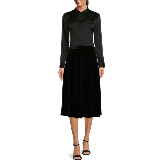 Best Pirce 🔔 Alex Marie Clarissa Stretch Velvet 👗 Skirt Black 🔔 3 Best Pirce 🔔 Alex Marie Clarissa Stretch Velvet 👗 Skirt Black 🔔 - Image 3
