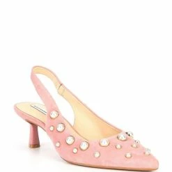 Wholesale 🌟 Alex Marie Gracie Pearl Embellished Suede Slingback 👗 Dress Pumps Black ✨