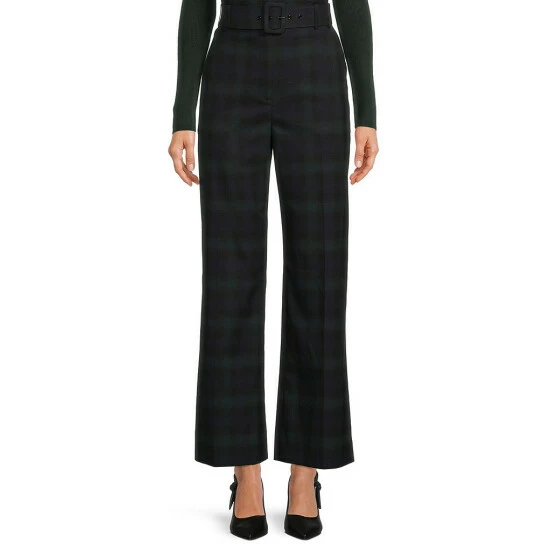 Hot Sale 😍 Alex Marie Rebecca Plaid Print Belted Pants Pine Plaid 🤩
