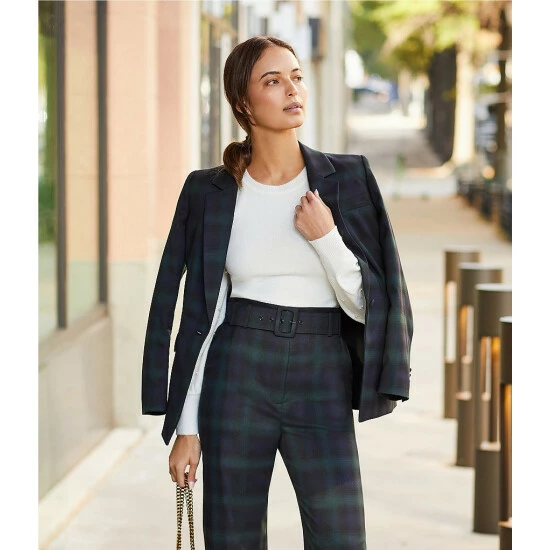 Hot Sale 😍 Alex Marie Rebecca Plaid Print Belted Pants Pine Plaid 🤩 - Image 5