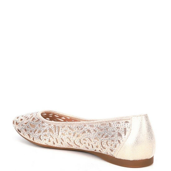 New 😉 Alex Marie Altana Metallic Laser-Cut Rhinestone Flats Silver 🔥 3 New 😉 Alex Marie Altana Metallic Laser-Cut Rhinestone Flats Silver 🔥 - Image 3
