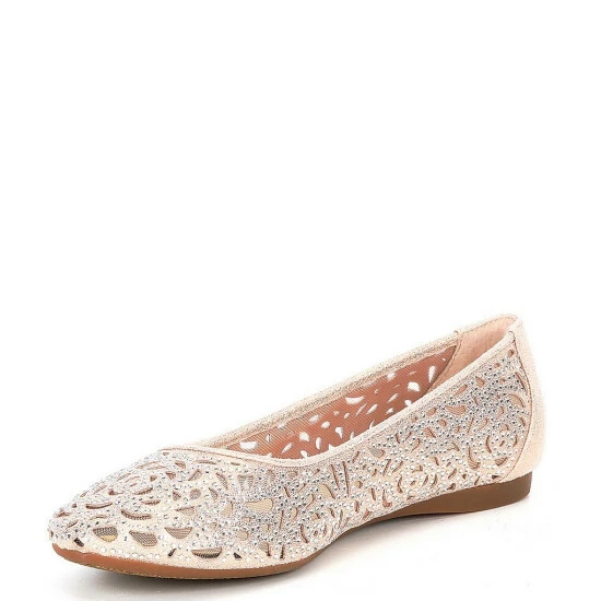New 😉 Alex Marie Altana Metallic Laser-Cut Rhinestone Flats Silver 🔥 4 New 😉 Alex Marie Altana Metallic Laser-Cut Rhinestone Flats Silver 🔥 - Image 4