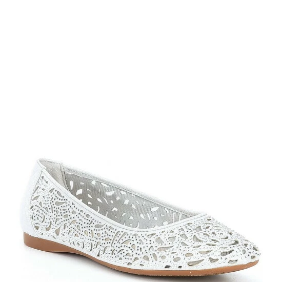 New 😉 Alex Marie Altana Metallic Laser-Cut Rhinestone Flats Silver 🔥 7 New 😉 Alex Marie Altana Metallic Laser-Cut Rhinestone Flats Silver 🔥 - Image 7