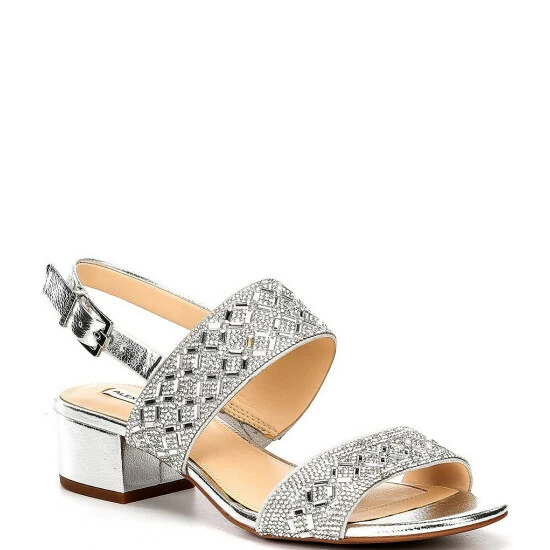 Promo 🎉 Alex Marie CalinaTwo Rhinestone Block Heel 🩴 Sandals Silver ❤️ 1 Promo 🎉 Alex Marie CalinaTwo Rhinestone Block Heel 🩴 Sandals Silver ❤️