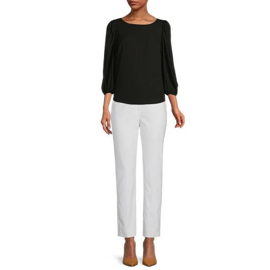 Buy ⭐ Alex Marie Lori Round Neck 3/4 Sleeve Elastic Cuff Blouse Black 🔥 - Image 6