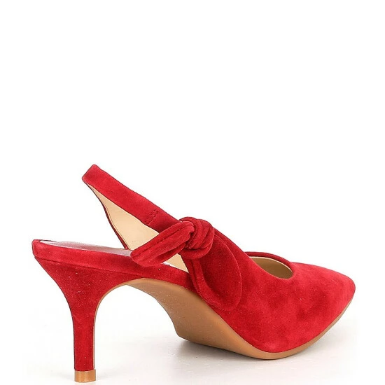 Discount ๐ Alex Marie Aaileen Suede Bow Slingback Pumps Crimson Red ๐ - Image 2
