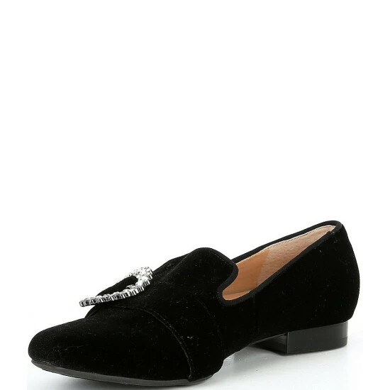 Buy ๐ฏ Alex Marie Andrean Velvet Jewel Buckle Loafers Black ๐ - Image 4