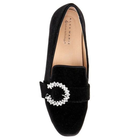 Buy ๐ฏ Alex Marie Andrean Velvet Jewel Buckle Loafers Black ๐ - Image 5
