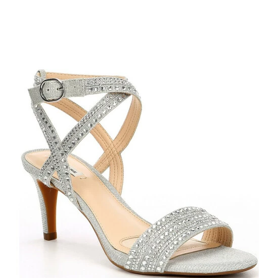 Best Pirce 🔔 Alex Marie Parlyn Glitter Rhinestone Ankle Strap Strappy 🩴 Sandals Rose Gold ⌛