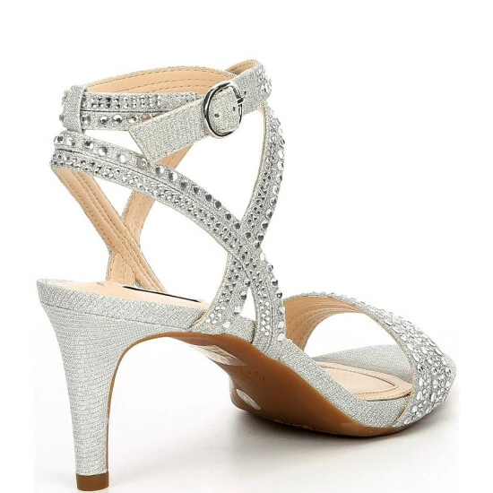 Best Pirce 🔔 Alex Marie Parlyn Glitter Rhinestone Ankle Strap Strappy 🩴 Sandals Rose Gold ⌛ - Image 2