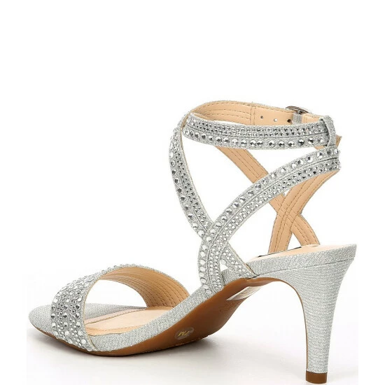 Best Pirce 🔔 Alex Marie Parlyn Glitter Rhinestone Ankle Strap Strappy 🩴 Sandals Rose Gold ⌛ - Image 3