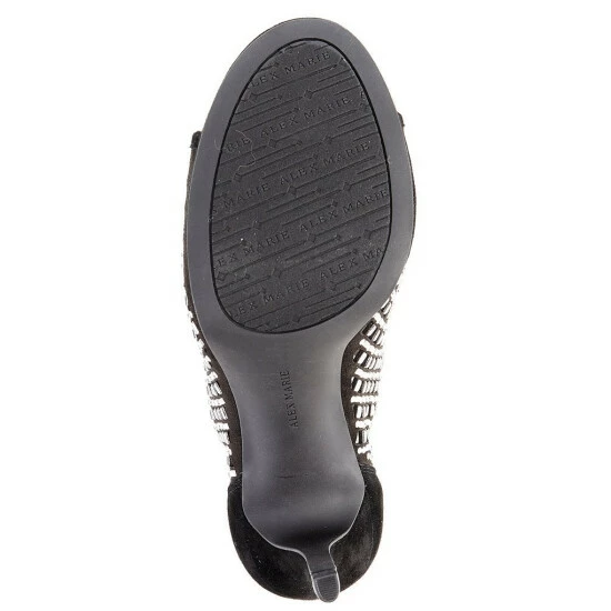 New ✨ Alex Marie Livia Suede Embellished Peep Toe Platform Shooties Black 🎉 - Image 6