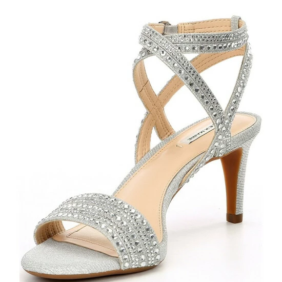 Best Pirce 🔔 Alex Marie Parlyn Glitter Rhinestone Ankle Strap Strappy 🩴 Sandals Rose Gold ⌛ - Image 4