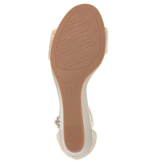 Discount ❤️ Alex Marie MairiTwo Metallic Leather Ankle Strap Wedge 🩴 Sandals New Light Grey/ceylon 🔥 - Image 6