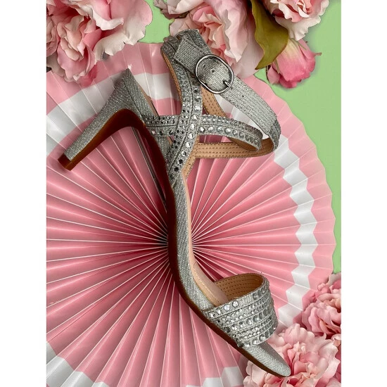 Best Pirce 🔔 Alex Marie Parlyn Glitter Rhinestone Ankle Strap Strappy 🩴 Sandals Rose Gold ⌛ - Image 6