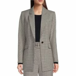 Outlet 🔔 Alex Marie Carlotta Checked Print Long Sleeve Notch Lapel Coordinating Blazer Pincheck ⌛