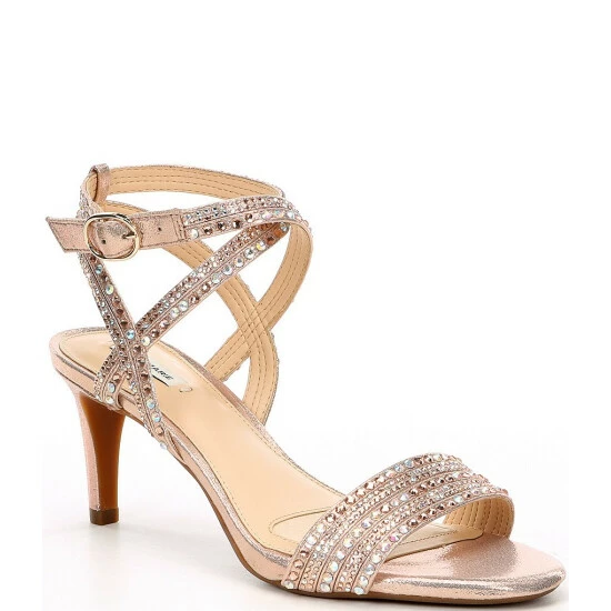Best Pirce 🔔 Alex Marie Parlyn Glitter Rhinestone Ankle Strap Strappy 🩴 Sandals Rose Gold ⌛ - Image 10