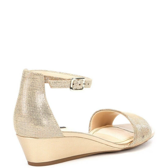 Buy โ๏ธ Alex Marie Mairitwo Metallic Leather Ankle Strap Wedge ๐ฉด Sandals New Nude/totes Gold ๐งจ - Image 2