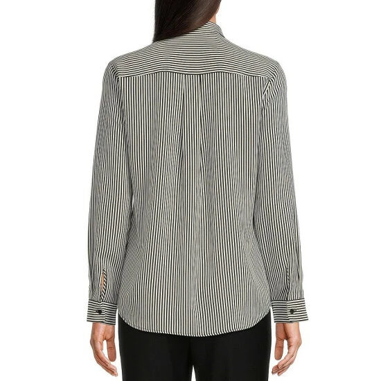 Buy 👏 Alex Marie Piper Stripe Print Button Down Collar Long Sleeve Blouse 🥰 - Image 2