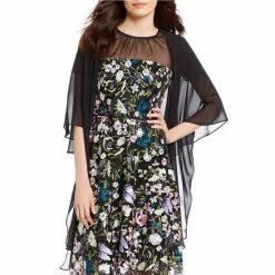 Coupon ⭐ Alex Marie Marilyn Sheer 3/4 Sleeve Wrap Black ✨