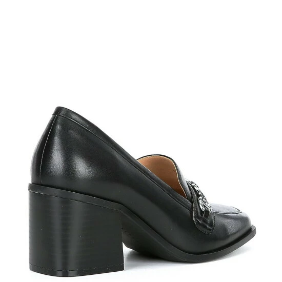 Promo ⌛ Alex Marie Farin Leather Chain Hardware Loafer Pumps Black 👍 - Image 2