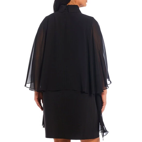 Budget โ Alex Marie Plus Size Marilyn Chiffon Shawl Black ๐ - Image 2