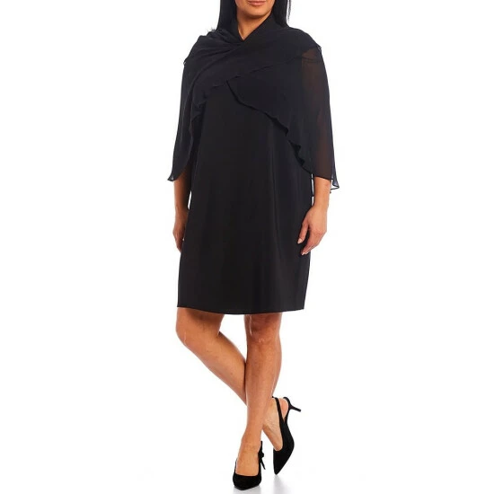 Budget โ Alex Marie Plus Size Marilyn Chiffon Shawl Black ๐ - Image 3