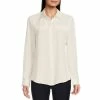 Best Sale 🎉 Alex Marie Piper Lightweight Soft Crepe De Chine Point Collar Long Sleeve Button Front Blouse Ivory 👏
